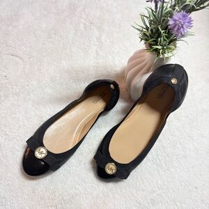 Michael Kors Black and Gold Loafers